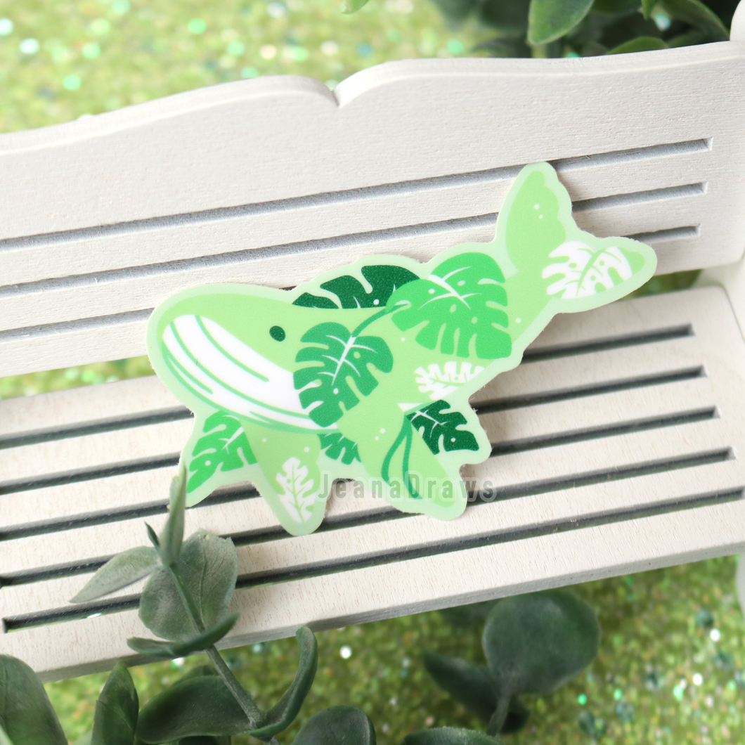 Monstera Whale Sticker